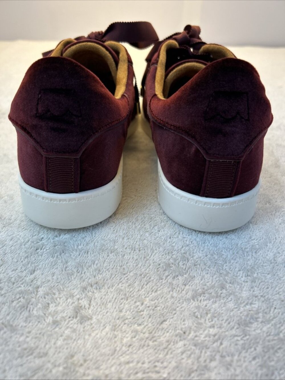 BIRDIES Sneakers The Jay Burgundy Velvet women SZ 7.5 New in Box - Picture 6 of 8